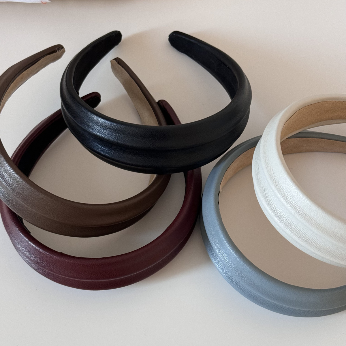 PU Leather Wide Headbands Hair - Leatherwork Rings 评论和价格