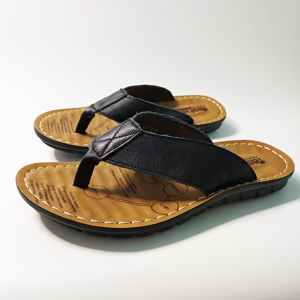 Summer Shoes Men Slippers Genu - Leather Work Flats 评论和价格