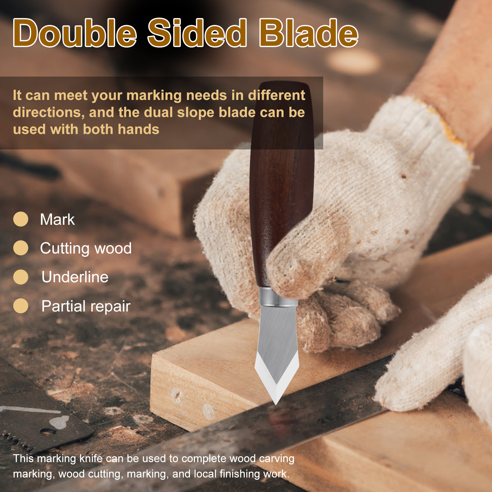 Marking Knife with Wooden Hand - Leatherwork Knife Sheath 评论和价格