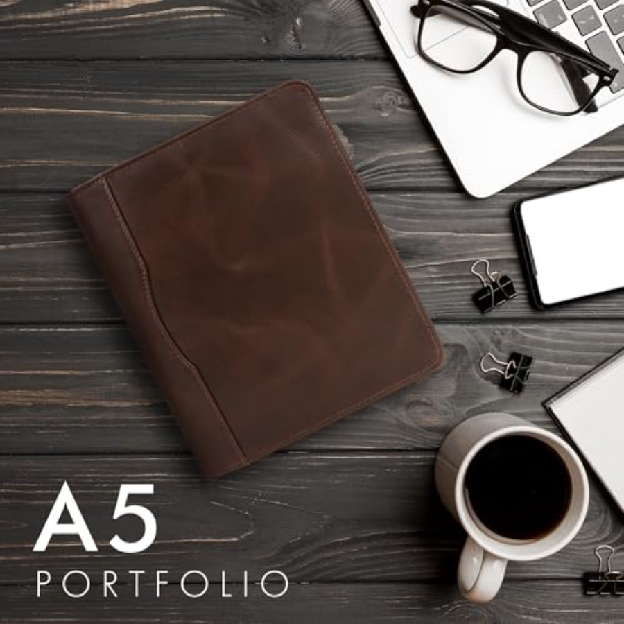 Leather A5 Portfolio Padfolio  - Leather Work Folio 评论和价格