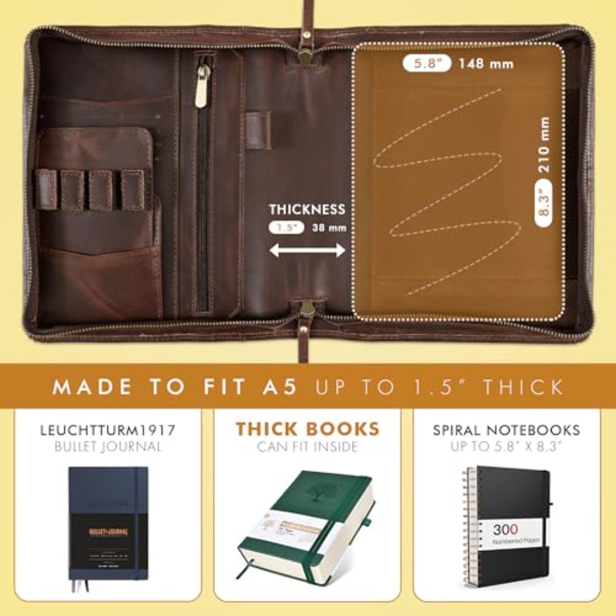Leather A5 Portfolio Padfolio  - Leather Work Folio 评论和价格