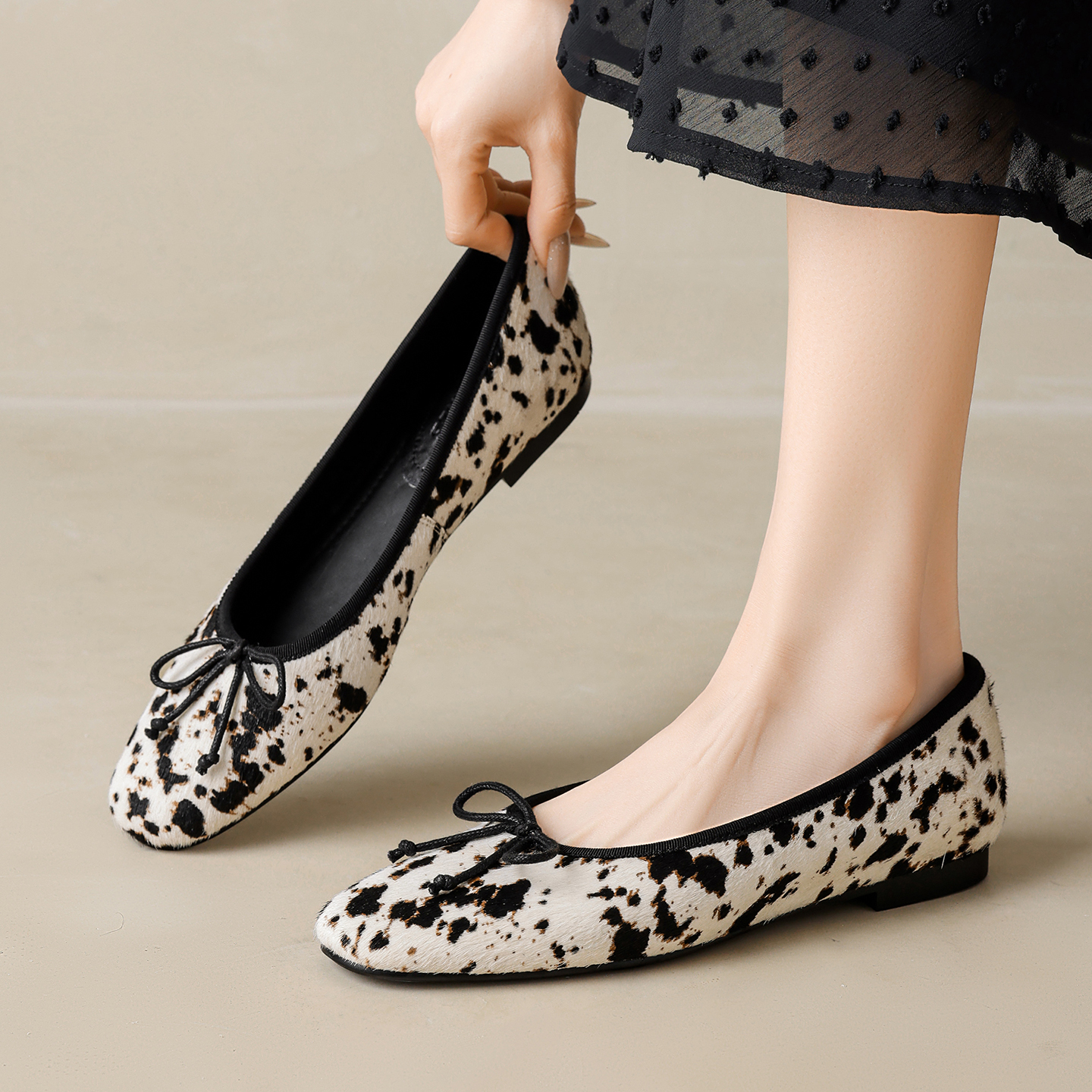  Genuine Leather Horsehair Le - Leather Work Flats 评论和价格