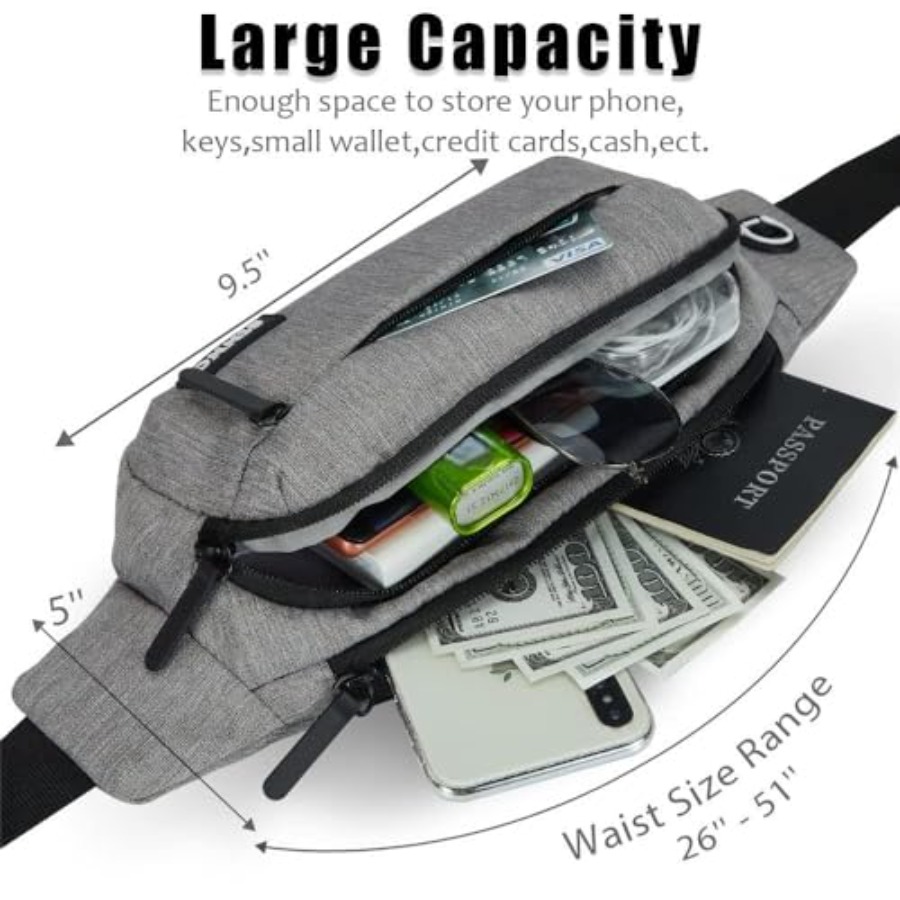 SINNO Large Crossbody Fanny Pa - Leather Workout Belt 评论和价格