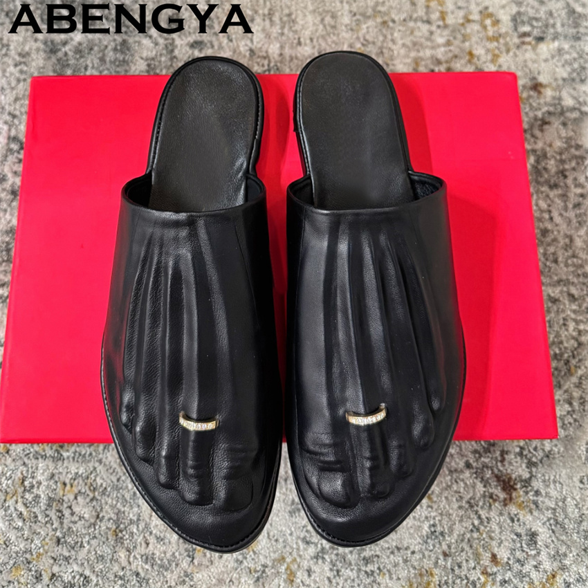Black Real Leather Wrap Toe lo - Leather Work Flats 评论和价格