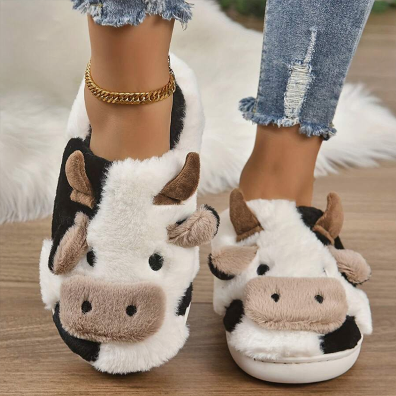 Soft Cow Slippers for Women -  - Leather Work Flats 评论和价格