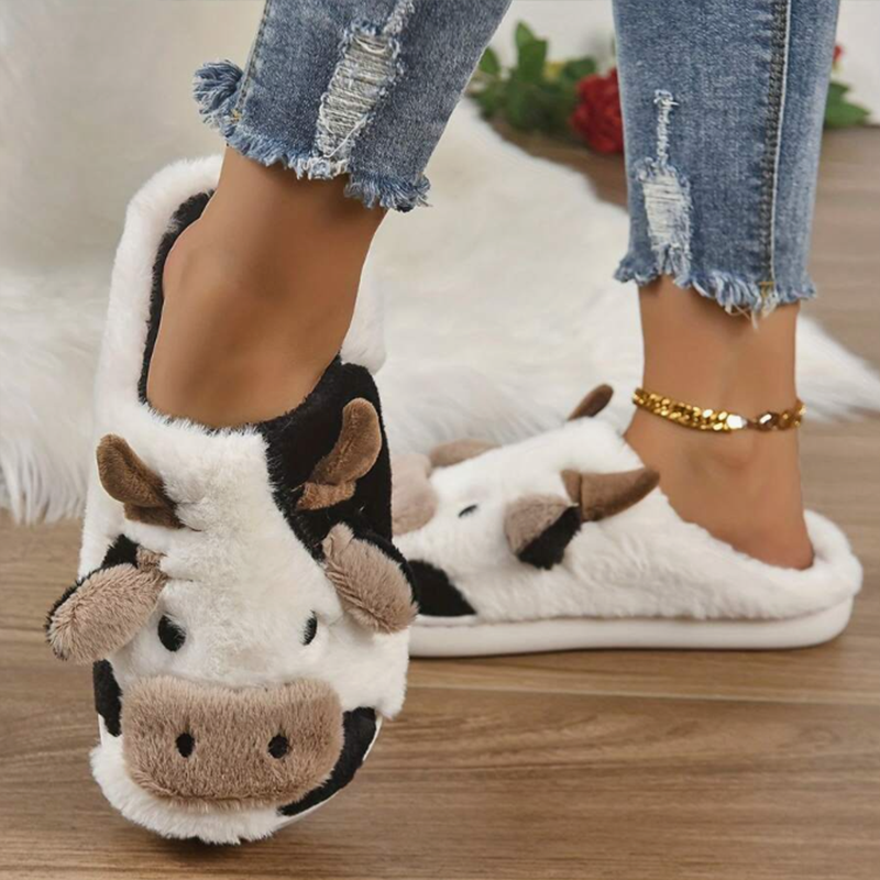Soft Cow Slippers for Women -  - Leather Work Flats 评论和价格