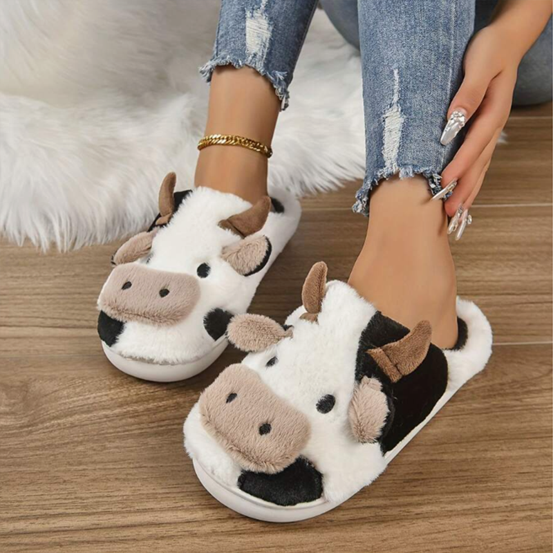 Soft Cow Slippers for Women -  - Leather Work Flats 评论和价格