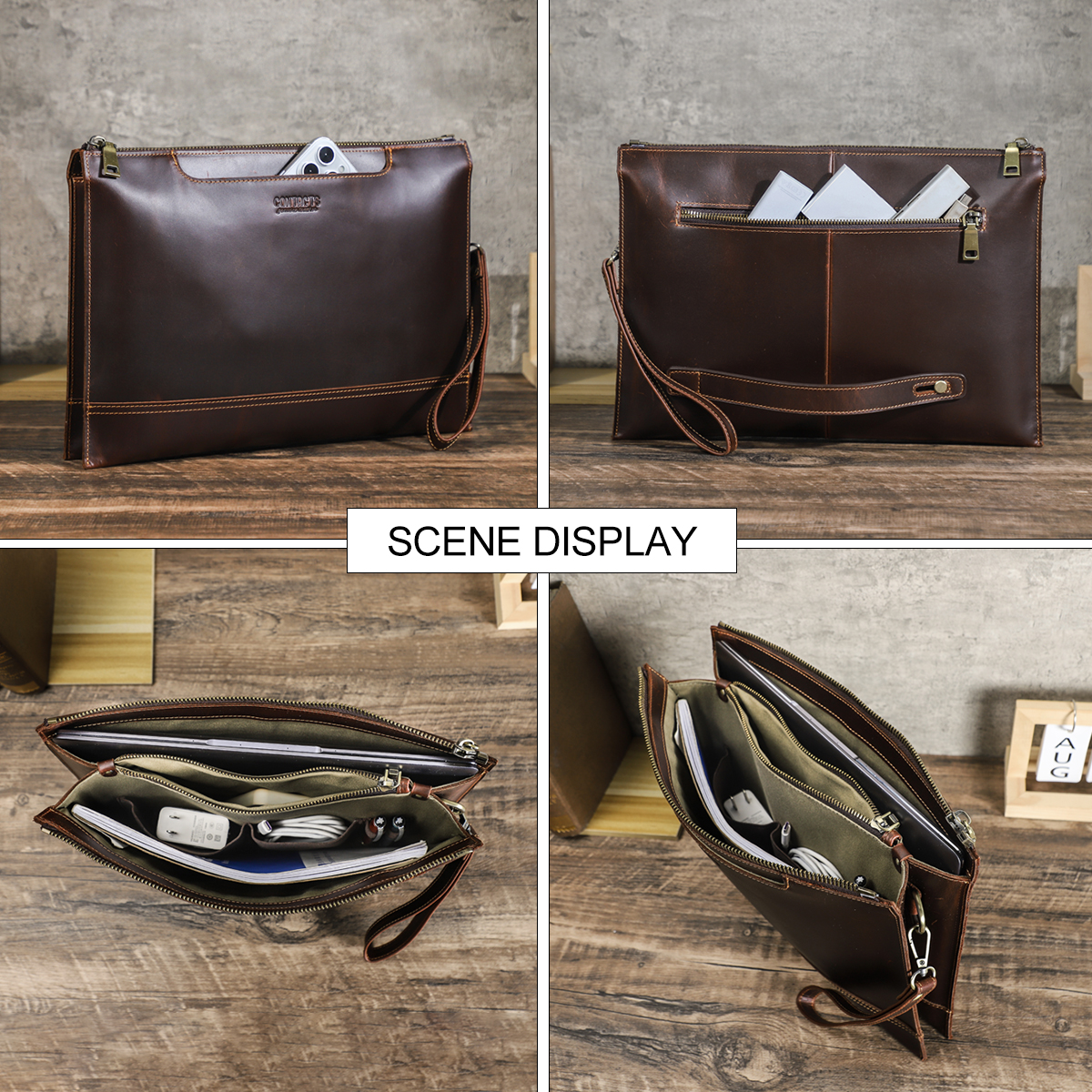 CONTACT'S Genuine Leather Lapt - Leather Work Folio 评论和价格