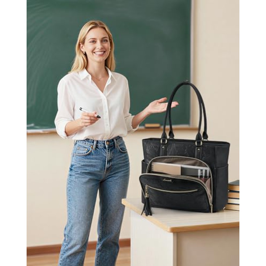 Laptop Tote Bag for Women With - Leatherwork Bag 评论和价格