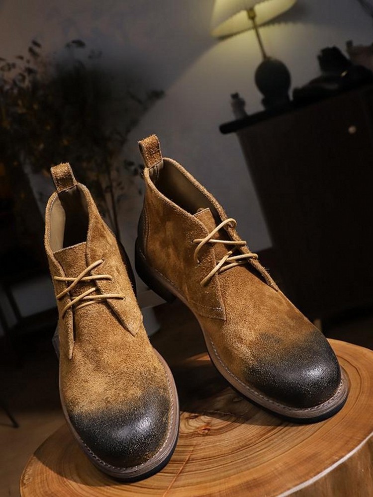 Fashion Versatile Male Lace-Up - Leatherwork Boots 评论和价格