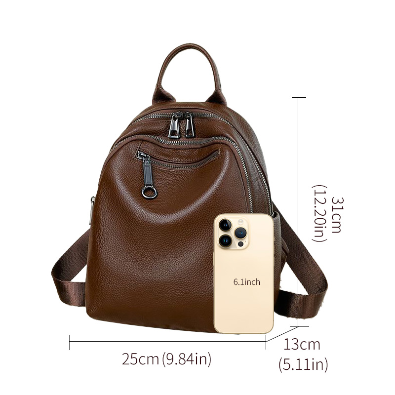 Genuine Leather Women's Backpa - Leatherwork Bag 评论和价格