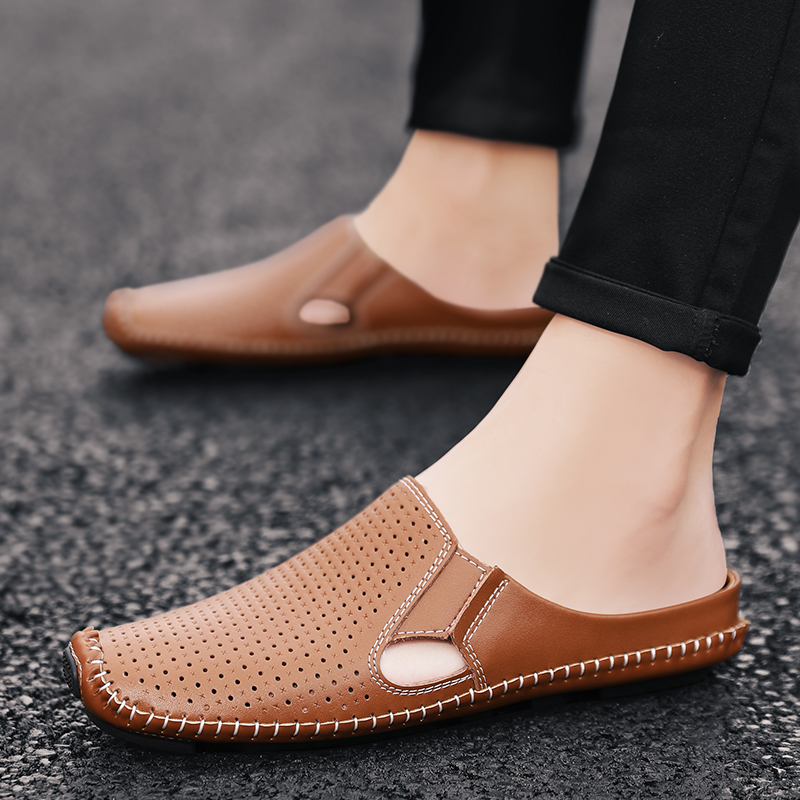 Half Slipper for Men Sandals 2 - Leather Work Flats 评论和价格